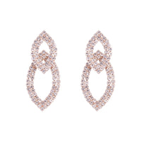 Rose Gold Cup Chain Double Leaf Earrings - link has visual effect only