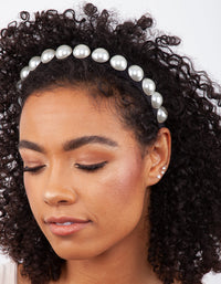 Black White Bead Pearl Headband - link has visual effect only