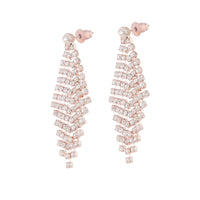 Rose Gold Tier Diamante Drop Earrings - link has visual effect only