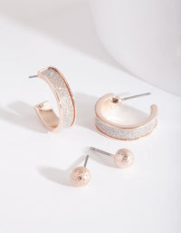 Rose Gold Glitter Hoop Earring Pack - link has visual effect only