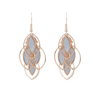 Rose Gold Diamond Cut And Glitter Drop Earrings - link has visual effect only