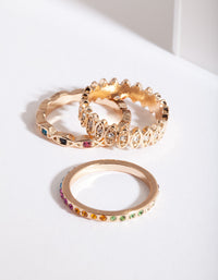 Gold Rainbow Multi Ring Pack - link has visual effect only