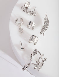 Rhodium Leaf Wrap Ear Stack - link has visual effect only