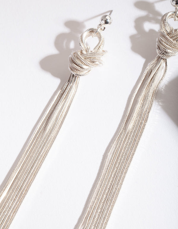 Silver Wrap Thread Earrings