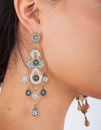 Mint and White Seed bead Drop Earrings - link has visual effect only