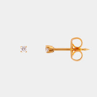 Studex 2mm Cubic Zirconia 24K lichtgouden oorbel - link has visual effect only