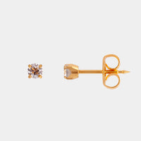 Studex 3mm Cubic Zirconia 24K lichtgouden oorbel - link has visual effect only