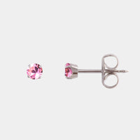 Studex 3mm roze zirkonia chirurgisch stalen oorbel - link has visual effect only