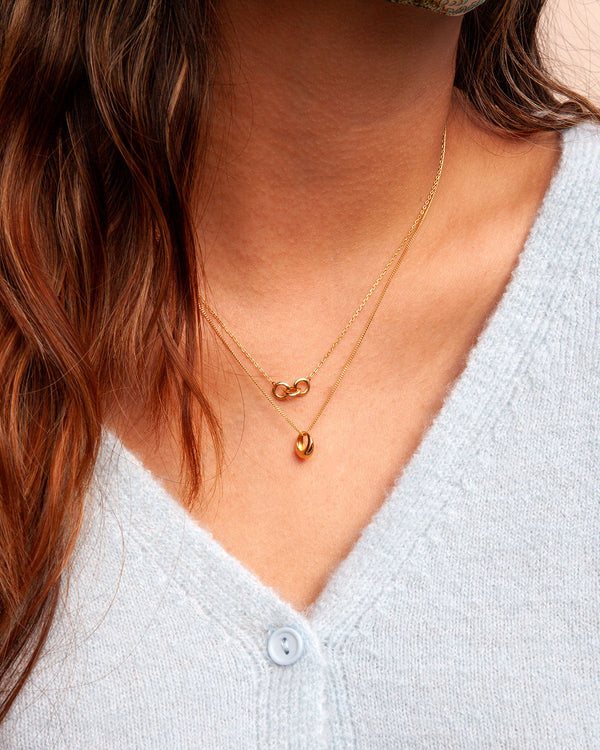 Gold Plated Sterling Silver Circle Link Necklace