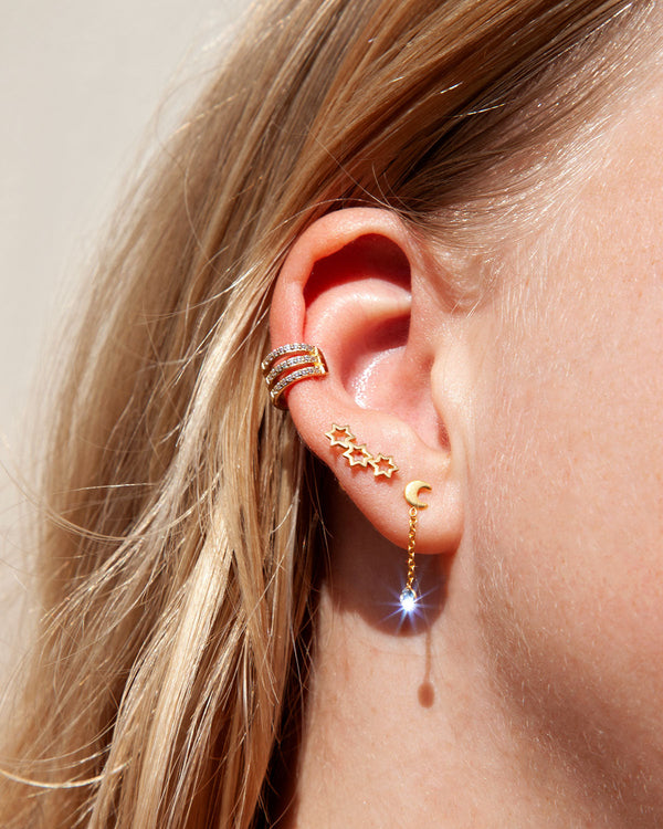 Gold Plated Sterling Silver Cubic Zirconia Ear Cuff