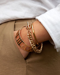 Gold Roman Numeral Cut-Out Bangle - link has visual effect only