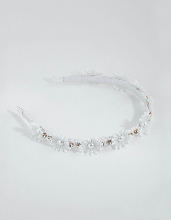 Beaded Flower Detail Alice Band