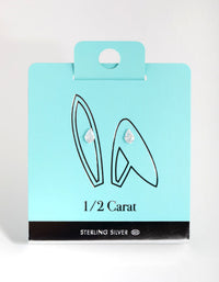 Sterling Silver 0.5ct Cubic Zirconia Pear Stud Earrings - link has visual effect only