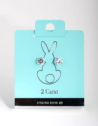 Sterling Silver 2ct Cubic Zirconia Stud Earrings - link has visual effect only