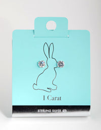 Sterling Silver 1ct Cubic Zirconia Stud Earrings - link has visual effect only