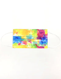 10 Pack Single Use Disposable Bright Tie Dye Face Mask - link has visual effect only