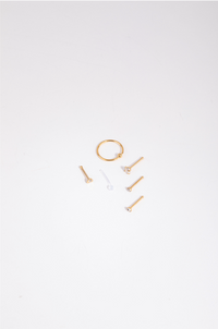 Gold Surgical Steel Mix Stud Ring Nose 6-Pack - link has visual effect only