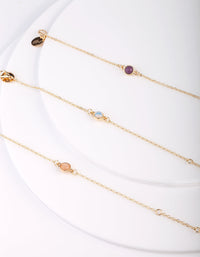Semi-Precious Stone Gold Bracelet and Anklet 3 Pack - link has visual effect only
