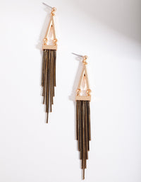 Black Gold Chain Earrings - link has visual effect only