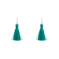 Rose Gold Green Mini Tassel Earrings - link has visual effect only