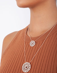 Rose Gold Double Row Circle Diamante  Necklace - link has visual effect only