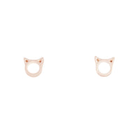 Rose Gold Little Cat Head Stud Earrings - link has visual effect only