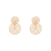 Gold Circle Filigree Jacket Earrings - link has visual effect only