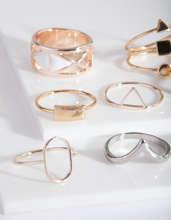Mixed Metal Shape Cut-Out Ring Pack