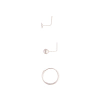 Sterling Silver Ball Ring Nose Ring 3 Pack - link has visual effect only