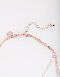 Rose Gold Diamante Layered Necklace - link has visual effect only