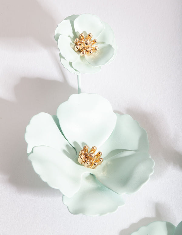 Blue Flower Wrap Earrings