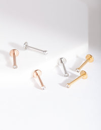 Mixed Metal Flat Back Earring Pack - link has visual effect only