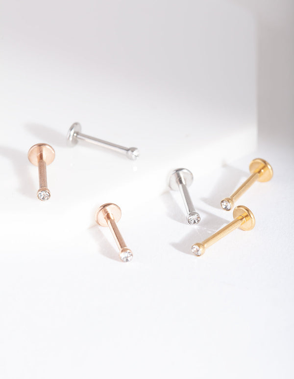 Mixed Metal Flat Back Earring Pack