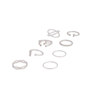 Silver Diamante Fine Mix Ring 8 Pack - link has visual effect only