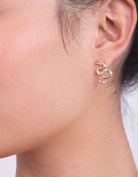 Gold Dragon Earrings Necklace Set - link has visual effect only