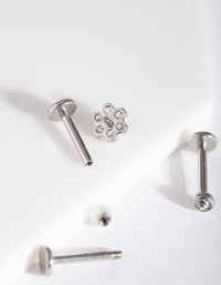 Rhodium Synthetic Opal Flatback 3 Pack - link has visual effect only