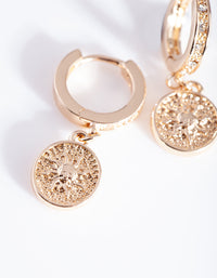 Gold Charm Huggie Earrings - link has visual effect only