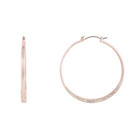 Rose Gold Diamante Detailed Hoop Earrings - link has visual effect only