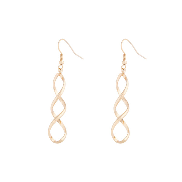 Gold Wave Drop Earrings