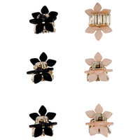 Pink Black Flower Claw Clip 4 Pack - link has visual effect only
