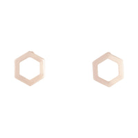Rose Gold Open Hexagon Stud Earrings - link has visual effect only