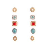Mixed Metal Bohemian Stone Clip-On Earring Pack - link has visual effect only