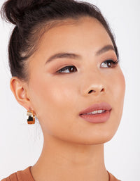 Gold Small Thick Hoop Earrings - link has visual effect only
