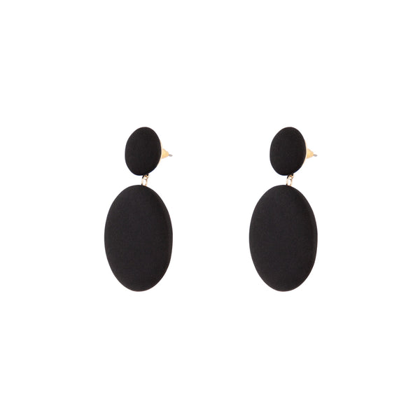 Black Simple Fabric Drop Earrings