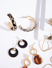 Gold Giraffe Animal Earring 6 Pack - link has visual effect only
