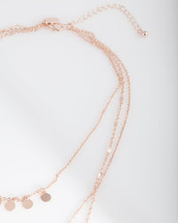 Rose Gold Layered Stone Necklace - link has visual effect only