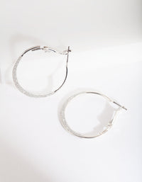 Silver Mini Flat Edge Hoop Earrings - link has visual effect only