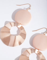 Pink Metal Double Disc Earrings - link has visual effect only