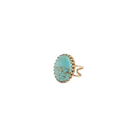 Gold Turquoise  Oval Claw Set Ring - link has visual effect only
