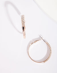 Rose Gold Diamante Front Hoop Earrings - link has visual effect only